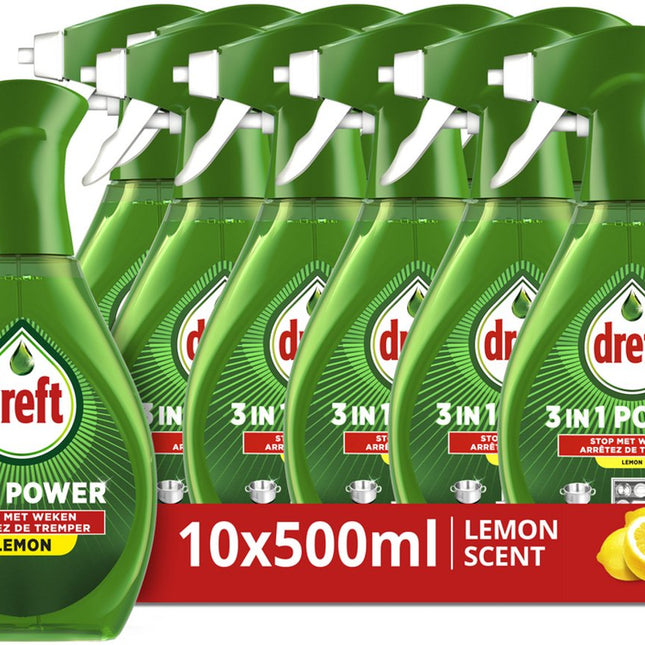 Dreft 3in1 Power Spray Stop Soaking - Spray de prétraitement, dégraissant -pack de 10 - E-menage