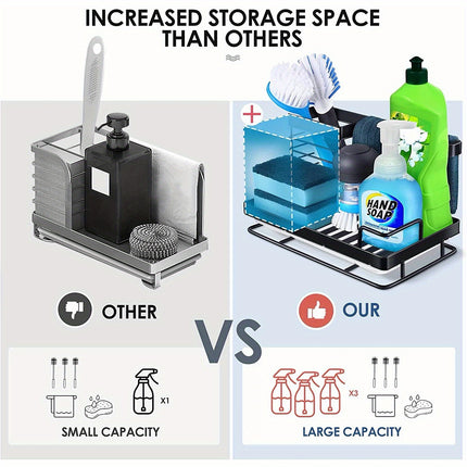 Support d'évier, porte-éponge avec bac