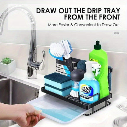 Support d'évier, porte-éponge avec bac