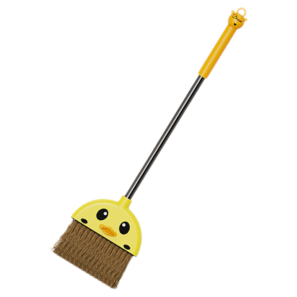 Cleaning Broom Mini Yellow Duck Broom Kids Cartoon Broom Toy Cleaning Tool Home Broom Dustpan Brush Toddler Broom for Children
