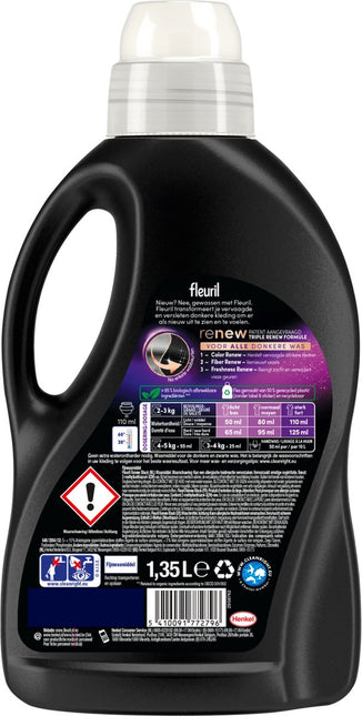 Fleuril Renew Zwart - Détergent liquide - Pack économique de 4 - E-menage