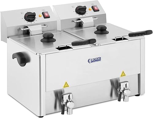 Royal Catering -Friteuse double dispositif 3 250 W, 2x13 Litres - E-menage