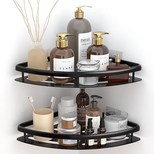 Lot de 3 étagères de douche en acier inoxydable - E-menage