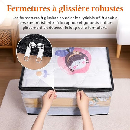 lifewit - Pack de 8 sac de rangement transparent 60l - E-menage