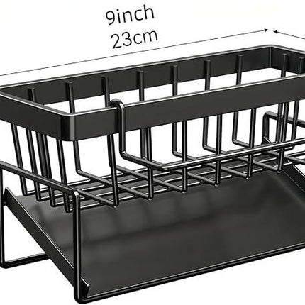 Carbon Steel Kitchen Sink Organizer with Sponge Holder and Soap Dish