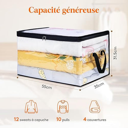 lifewit - Pack de 8 sac de rangement transparent 60l - E-menage