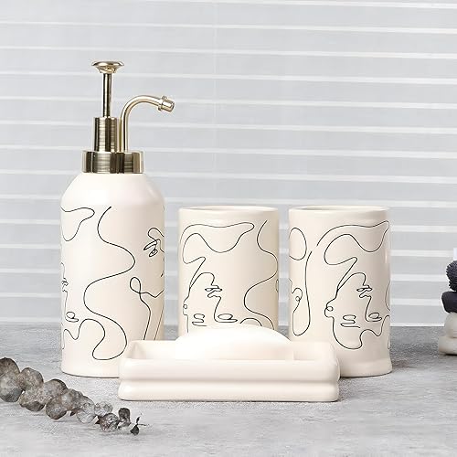 Santentre Ensemble de 4 pièces pour salle de bain - E-menage