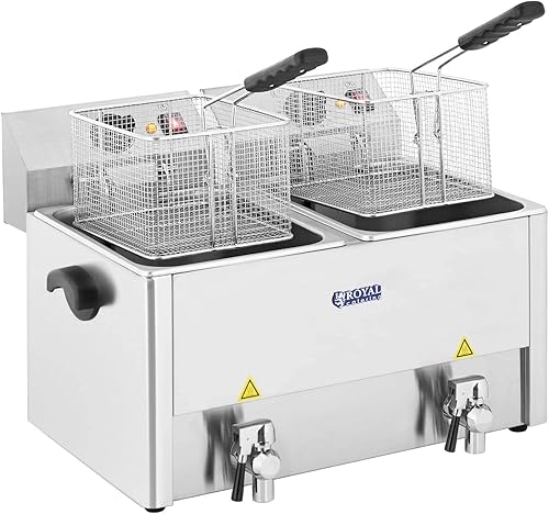 Royal Catering -Friteuse double dispositif 3 250 W, 2x13 Litres - E-menage