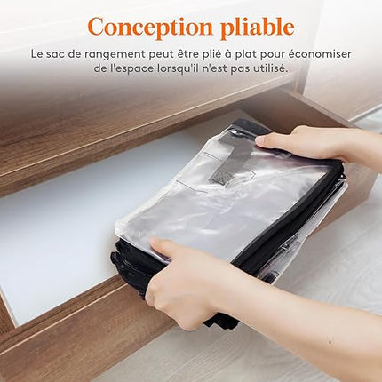 lifewit - Pack de 8 sac de rangement transparent 60l - E-menage