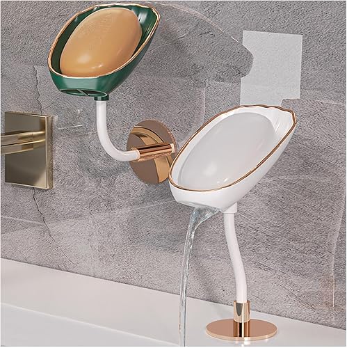 Suuwwn - Lot de 2 porte-savon avec écoulement en forme de feuille - E-menage
