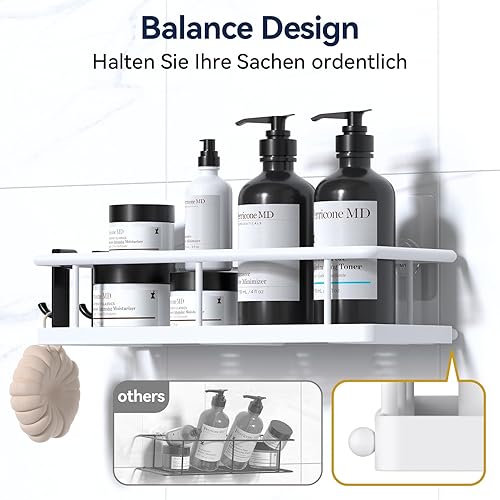 YASONIC - Lot de 3 étagères de douche sans perçage - E-menage