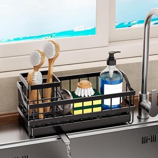 Organisateur d'évier de cuisine doté d’un porte-éponge - E-menage