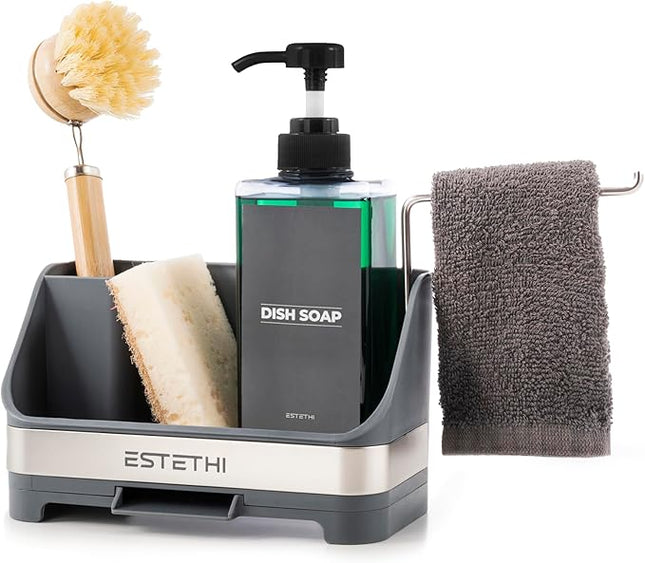 Support Organisateur pour Évier de Cuisine avec Distributeur de Savon - E-menage