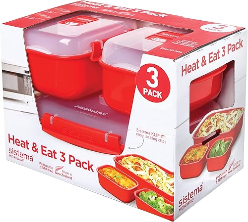 Sistema Heat and Eat - lot de 3 boîtes à déjeuner - E-menage