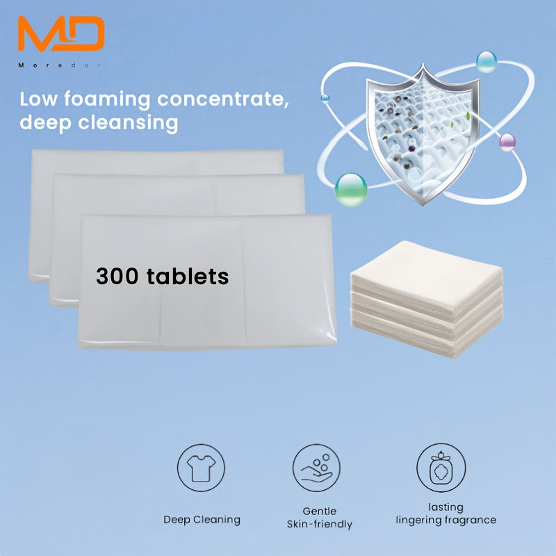 30/150/300pcs Plastic-Free Laundry Detergent Sheets Hypoallergenic Washing Sheets-Strong Decontamination&Biodegradable Cleaning Strips! for commercial/laundry room Home Dorm Travel Camping & Hand Washing Clean No Waste Fresh