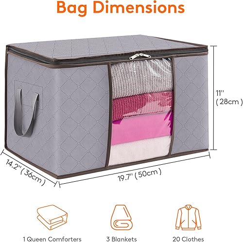 Lifewit - Lot de 6 Sacs de Rangement Vetements 120L - E-menage