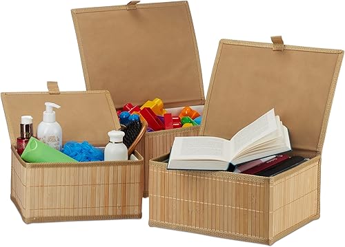 Lot de 3 Corbeille de Rangement - Relaxdays - E-menage