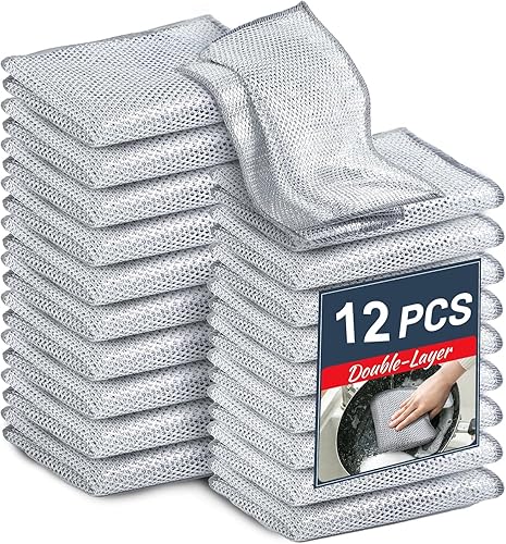 Lot de 12 chiffons à vaisselle multifonctionnels - E-menage