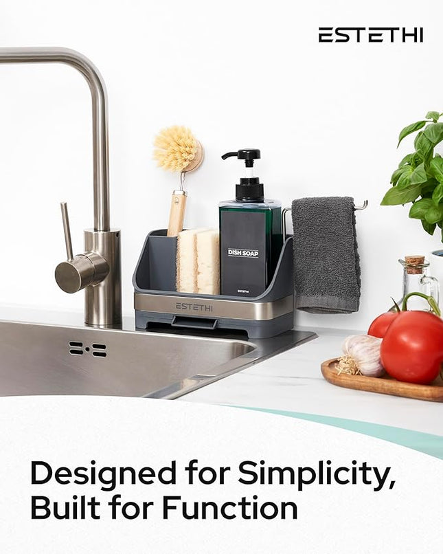 Support Organisateur pour Évier de Cuisine avec Distributeur de Savon - E-menage