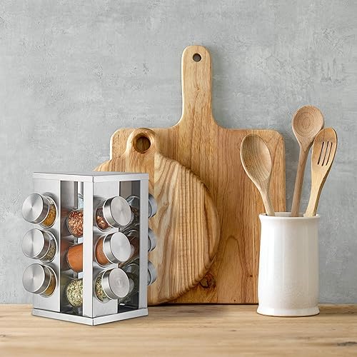 Relaxdays - tourniquet à épices avec un lot de 12 pots - E-menage