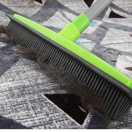 Effortless Telescopic Rubber Broom for Instant Pet Hair & Floor Cleaning