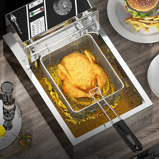 Electric Fryer 10L 2500W Industrial Deep Fryer Stainless Steel for French Fries Chicken chop Deep Fryer Commercial Fry Pan