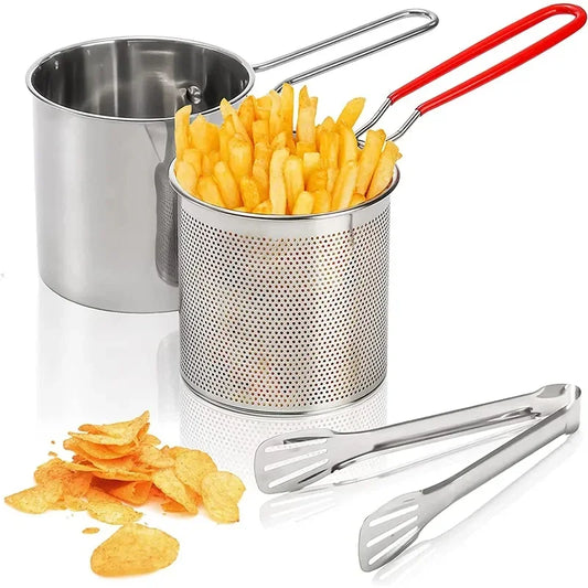 Japanese Stainless Steel Deep Fryer With Filter Basket (1–2L)