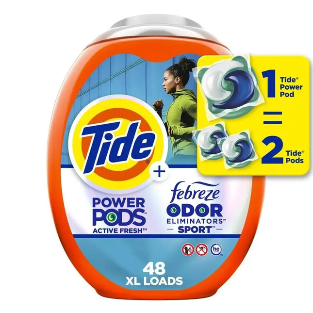Powerful 4-in-1 Laundry Detergent Pods with Febreze Odor Eliminators Tough Stain and Odor Fighting Formula Active Fresh Scent 45