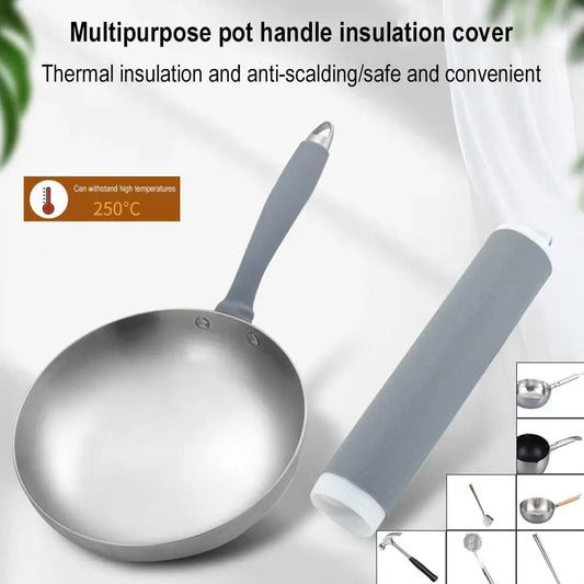 Heat Insulation Sleeve For Fryer Handle Handmade Iron Pot Anti Scalding Rubber Sleeve Household Steel Pot Handle D7F5