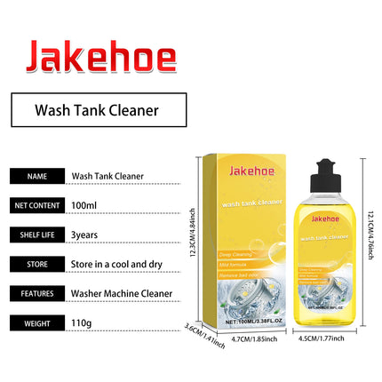 Nettoyant pour Machine à Laver JAKEHOE – Nettoyage en Profondeur Anti-Odeurs et Anti-Bactérien | Élimine la Saleté et le Calcaire | Formule Écologique, Fraîcheur Durable – 100 ml