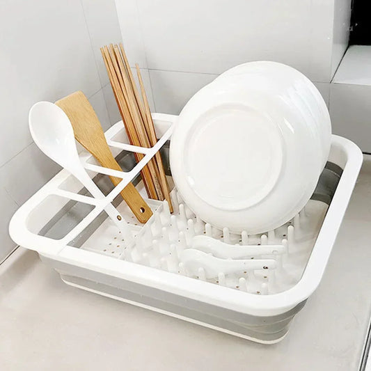 Collapsible Dish Drainer Drainer Rack Dinnerware Organizer Plastic Sink Drying Rack Caravan Camper Van Camping Tent Accessories