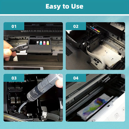Fluide de nettoyage pour imprimante à jet d’encre – Nettoyant pour tête d’impression Canon, HP, Epson | Entretien et déblocage d’encre séchée – 100 ml – Bandes Faciles