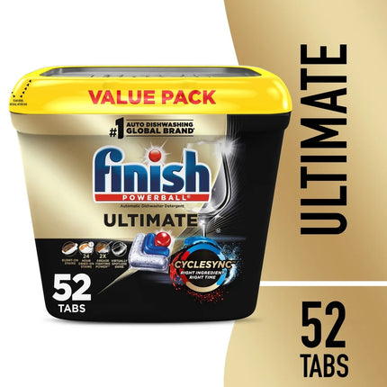 Ultimate Dishwasher Detergent Pods CycleSync Technology Powerful Cleaning Tablets 52 Count Fresh Scent Enzyme Formula Ultimate