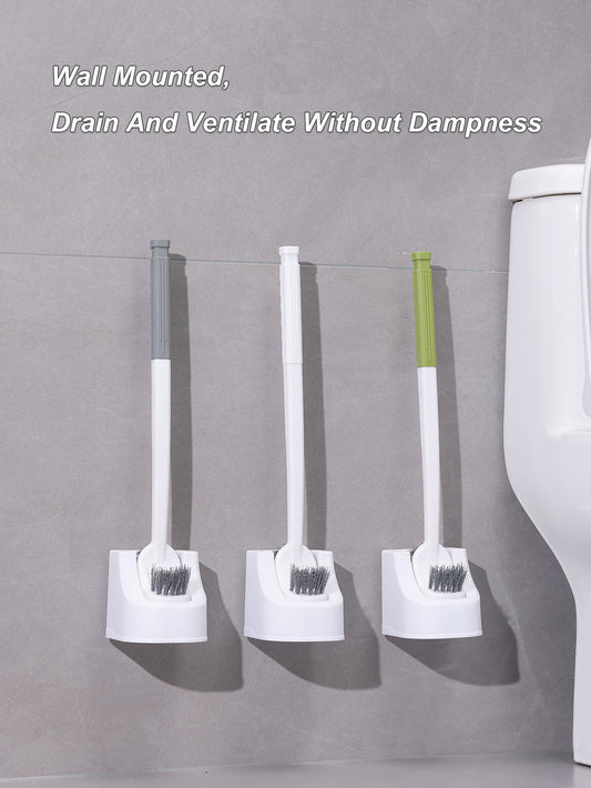 1/2pcs Household Toilet Brush With No Dead Corners No Punching In The Bathroom Wall Mounted Cleaning Brush Set With Base Durable