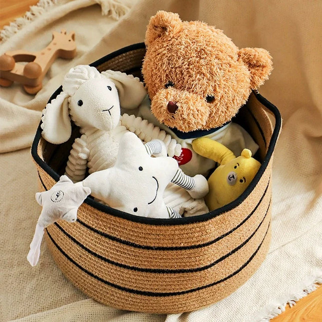 Panier à linge polyvalent en fil de coton tissé - E-menage