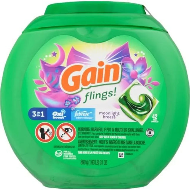 Moonlight Breeze Laundry Pacs, 42 Count. Powerful Cleaning, Fresh Scent for Family. Easy Use Detergent Pods for Washer