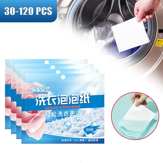30/120Pcs Concentrated Laundry Tablets - Strong Decontamination Soap Detergent Perfect for Cleaning Underwear Sheet & Clothes