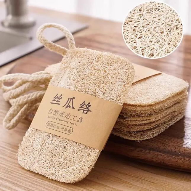 Lot de 6 torchons en luffa 100 % naturel - E-menage