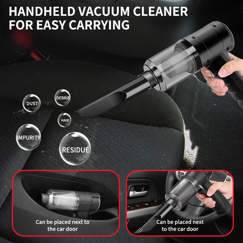 3-in-1 Vacuum Cleaner USB Charging Portable Suction And Blowing Function for Small Car And Household Use