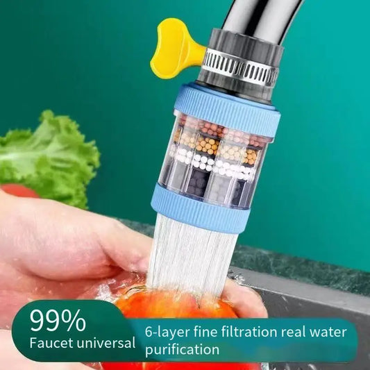 Detachable Washable Six-layer Filter Faucet Universal Water Purifier Household Tap Water Filter Splash-proof Filter Shower Head