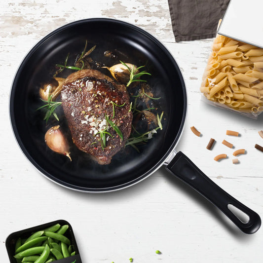 Gas Stove Frying Pan Round Frying Pan Portable Handle Nonstick Coating Flat Bottomed Fry Pan for Gas Stove Induction Cooker