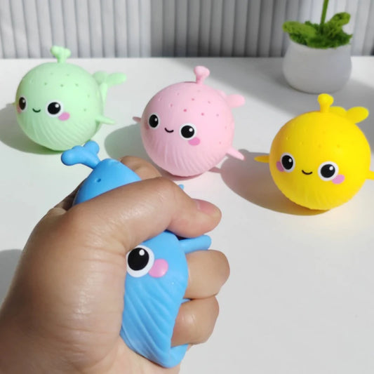 1Pcs Sponge Whale Stress Toy, Water Soak feature for Fun Baby Bath and Summer Swimming Playtime for Kids