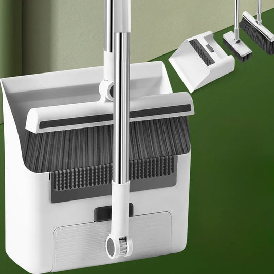 Broom Dustpan Floor Brush Set Indoor Non-stick Hair Long Handle Thickened Broom With Stand Up Dustpan Combo Set Home Clean Tools