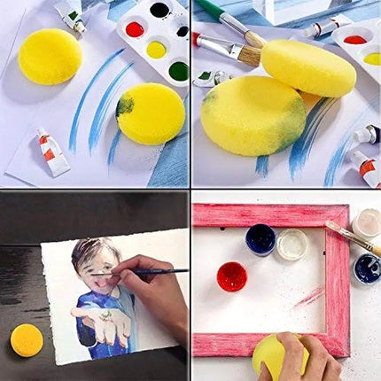 Lot de 12 éponges à peinture synthétiques rondes - E-menage