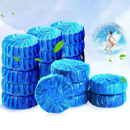 Blue Auto Flush Toilet Cleaner Tablets Bulk Long Lasting Bubble Freshener Discs For Bathroom Restroom WC Hygiene Maintenance