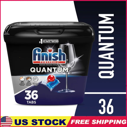 Quantum Dishwasher Pods Advanced Clean No Pre-Rinse Detergent Tabs 36 Count Fresh Scent Quick Dissolving Powerful Stain Removal