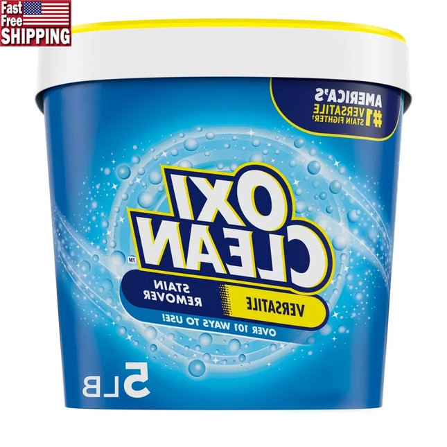 Versatile Stain Remover Powder 5 lb Oxygen-Powered Laundry Booster Multi-Surface Cleaner Color-Safe Chlorine-Free Fabric Stain