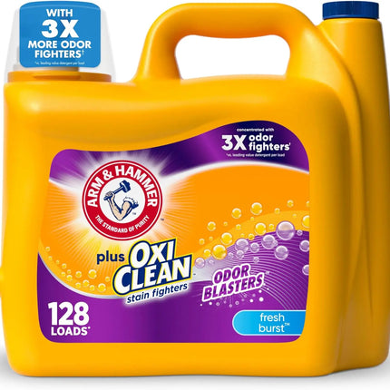 Liquid Laundry Detergent 128 Loads, 166.5 oz - Fresh Scent, High Efficiency, Stain Removal, Large Family, Everyday Use