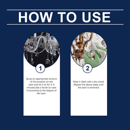 Nettoyant Lustres en Cristal Spray MAKEUPEATING – Dépoussiérant Sans Rinçage, Nettoyant Puissant pour Lustres, Surfaces Délicates