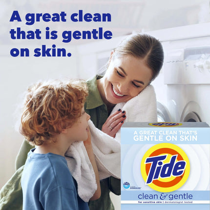Gentle Unscented Laundry Detergent 77oz 68 Washes, Hypoallergenic Liquid Detergent for Sensitive Skin, Free & Clear